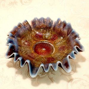 OPALESCENT GOOFUS GLASS BOWL